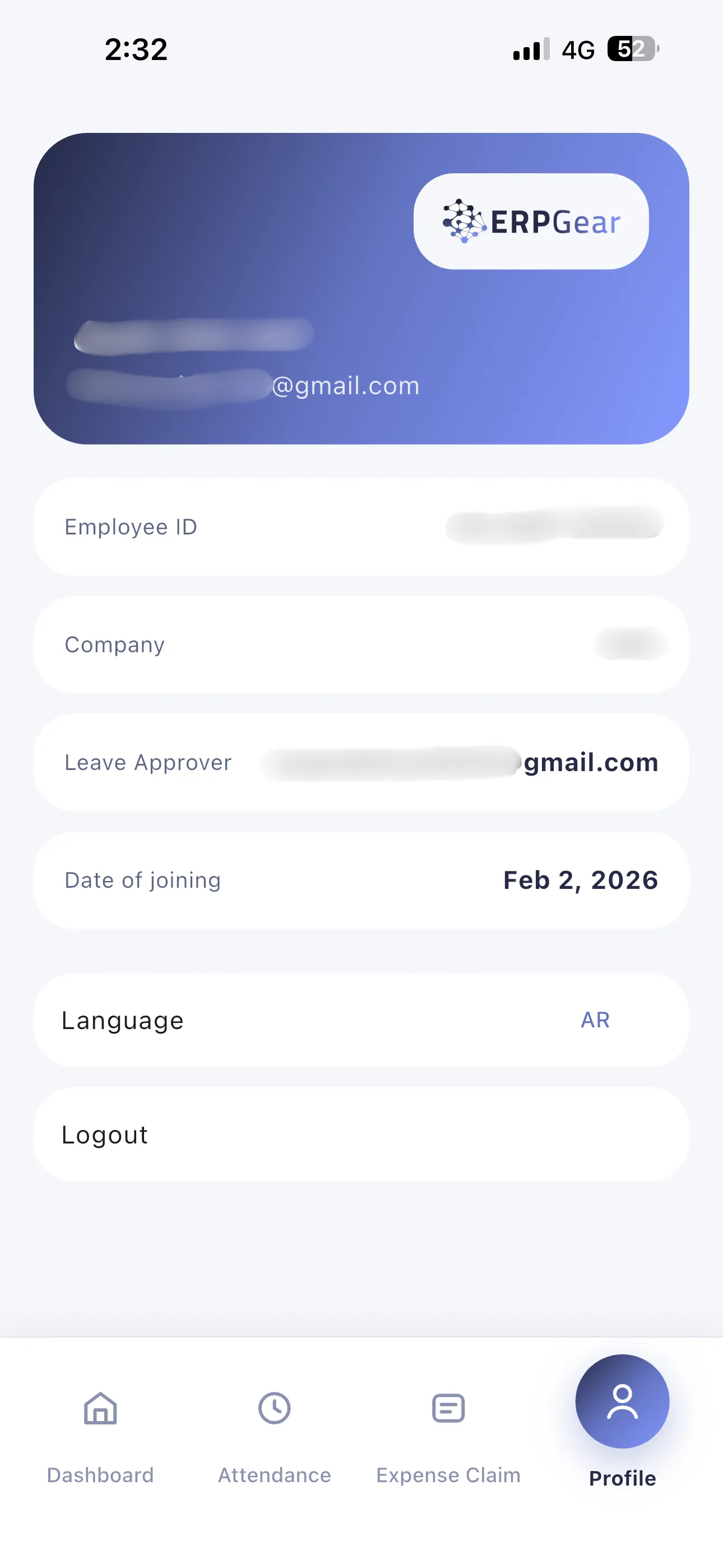Mobile dashboard and sales section